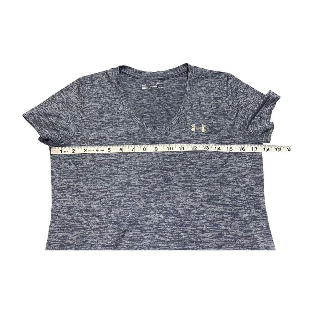 Under Armour Heatgear Yoga T-Shirt Womens Small Heather Gray V-Neck Short Sleeve - Picture 5 of 7